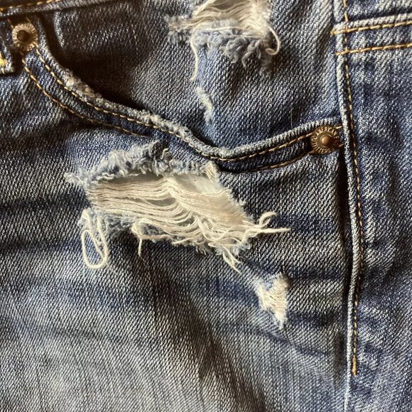 AEO American Eagle Cutoff Denim Distressed Shorts Size 4 - Picture 10 of 16
